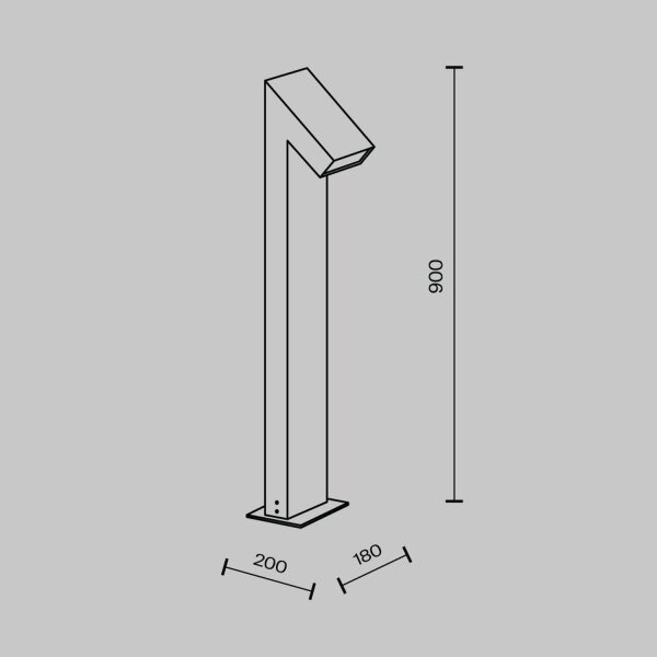 LED Wegeleuchte Aluminium Graphit IP65 90 cm 3000 K