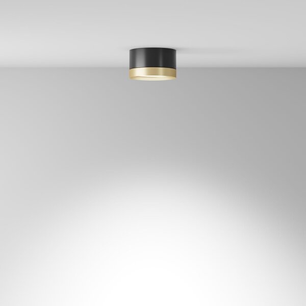Runde Deckenlampe Aluminium Ø8,5 cm GX53 Schwarz Gold