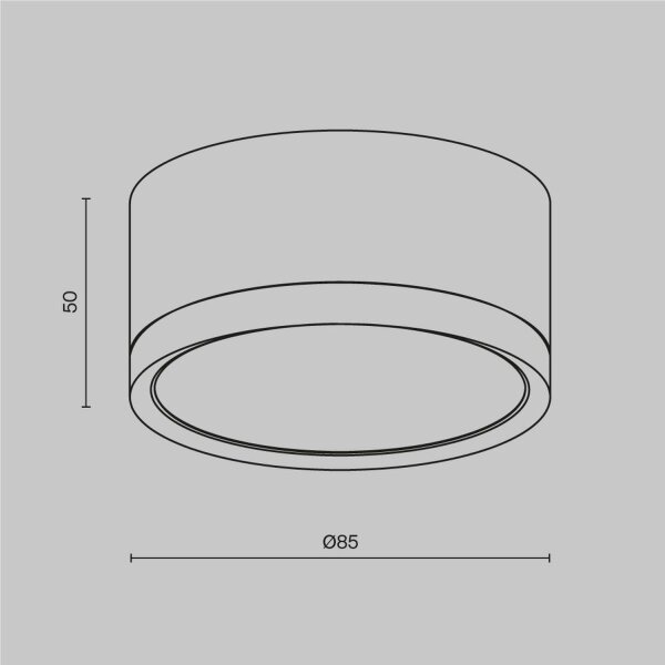 Runde Deckenlampe Aluminium L:8,5 cm GX53 in Weiß