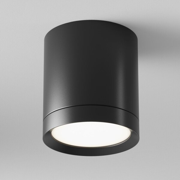 Runde Deckenleuchte Aluminium H:9,6 cm GX53 in Schwarz