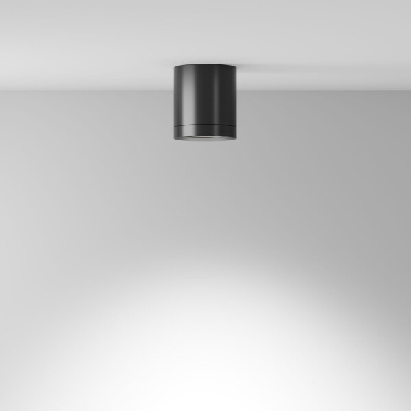 Runde Deckenleuchte Aluminium H:9,6 cm GX53 in Schwarz