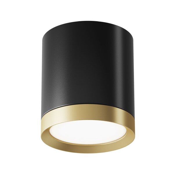 Runde Deckenlampe Aluminium H:9,6 cm GX53 Schwarz Gold