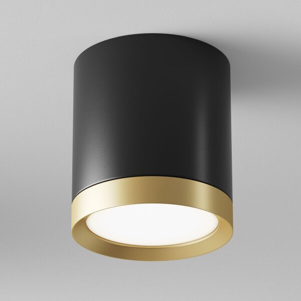 Runde Deckenlampe Aluminium H:9,6 cm GX53 Schwarz Gold