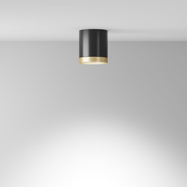 Runde Deckenlampe Aluminium H:9,6 cm GX53 Schwarz Gold