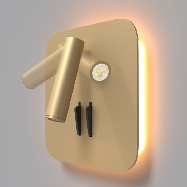 LED Wandleuchte Aluminium Schalter Gold H:13 cm 3000 K