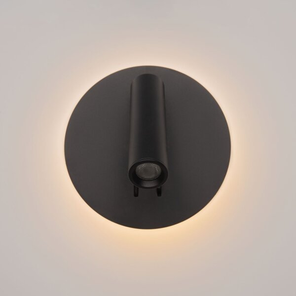 LED Wandleuchte Aluminium Schalter Schwarz Ø14 cm 9 W