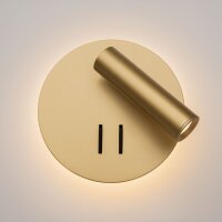 LED Wandleuchte Aluminium Schalter in Gold Ø14 cm 9 W