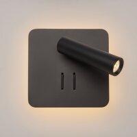 LED Wandleuchte Schwarz Schalter 3000 K indirekt direkt