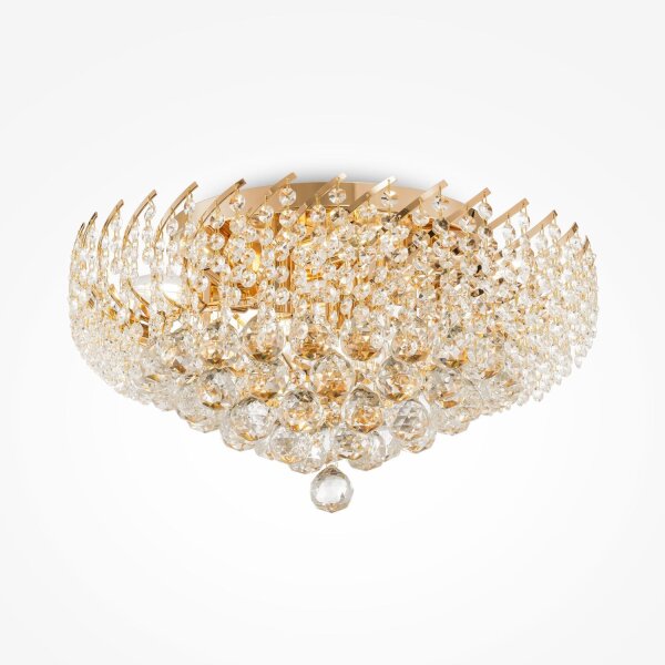 Deckenlampe Kristall Glas Gold Ø51 cm E14 9-flammig