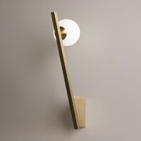 Wandleuchte Glas Metall in Gold B:10 cm G9 Kugel