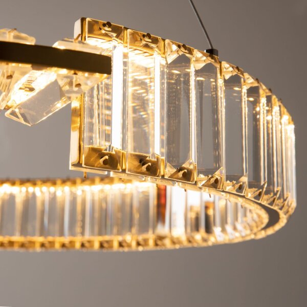LED Pendelleuchte Glas Metall in Messing Ø62 cm 3000 K