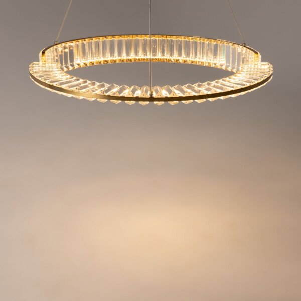 LED Pendelleuchte Glas Metall in Messing Ø62 cm 3000 K