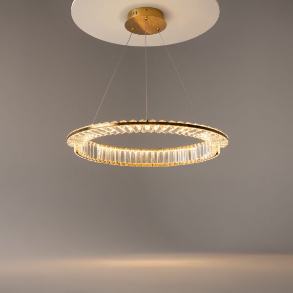 LED Pendelleuchte Glas Metall in Messing Ø62 cm 3000 K