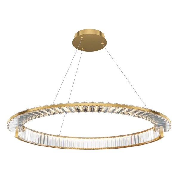 LED Pendelleuchte Glas Metall in Messing Ø80 cm 3000 K