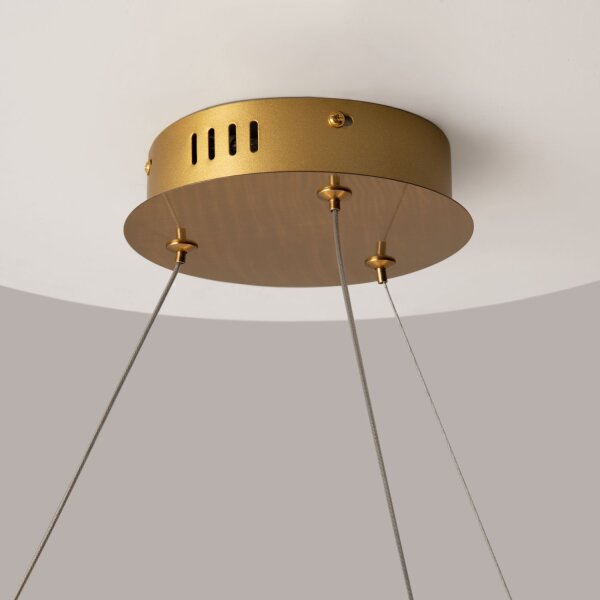 LED Pendelleuchte Glas Metall in Messing Ø80 cm 3000 K