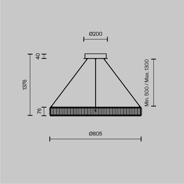 LED Pendelleuchte Glas Metall in Messing Ø80 cm 3000 K