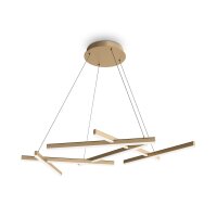 LED Hängelampe Aluminium Gold L:66 cm 3000 K 6-flammig
