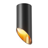 Aufbauspot Aluminium Schwarz Gold Ø6 cm GU10 Zeitlos