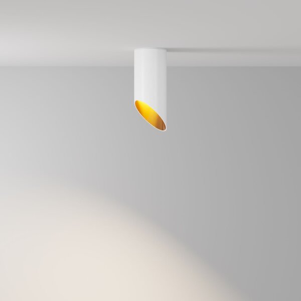 Runder Aufbauspot Aluminium Weiß Gold Ø6 cm GU10
