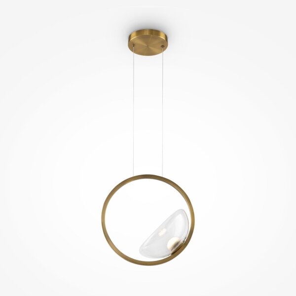 LED Pendelleuchte Glas Metall in Messing L:32 cm 3000 K