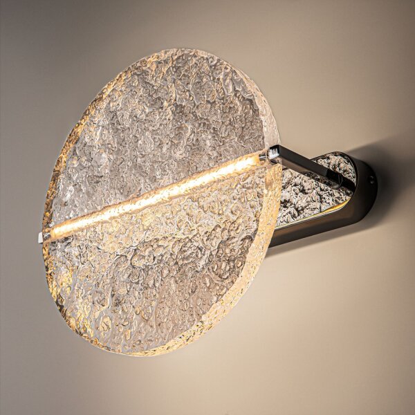 LED Wandlampe Glas Metall Chrom B:30 cm 3000 K Modern