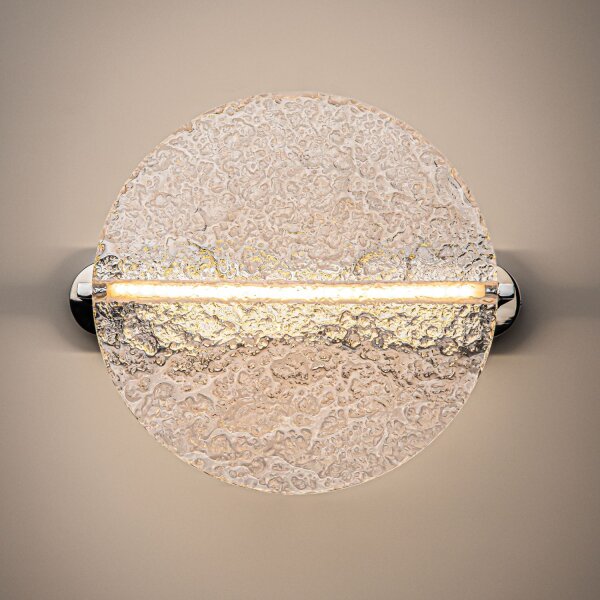LED Wandlampe Glas Metall Chrom B:30 cm 3000 K Modern