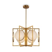 Deckenlampe Alabaster Glas in Messing E14 6-flammig