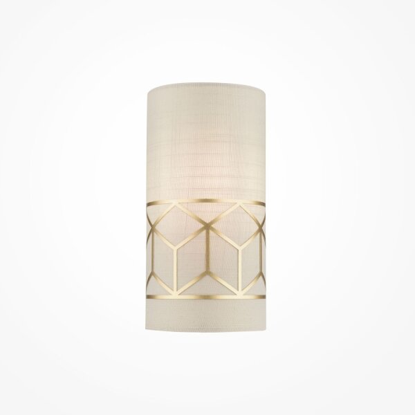 Wandlampe Stoff Metall Beige Gold H:23 cm E14 blendarm