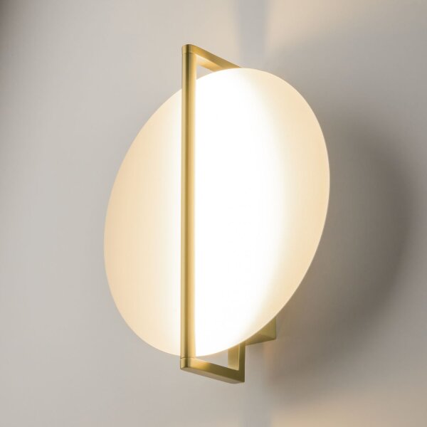 LED Wandleuchte Aluminium Messing Weiß B:34 cm 3000 K
