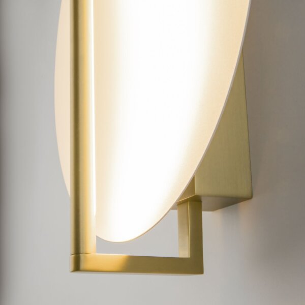 LED Wandleuchte Aluminium Messing Weiß B:34 cm 3000 K