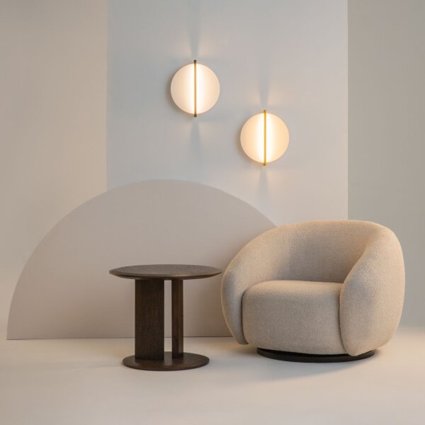 LED Wandleuchte Aluminium Messing Weiß B:34 cm 3000 K