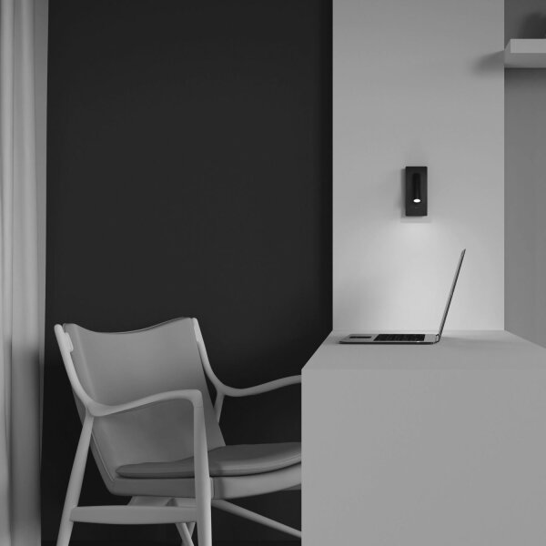 LED Wandspot Schwarz flexibel Schalter 6 cm 3000 K USB