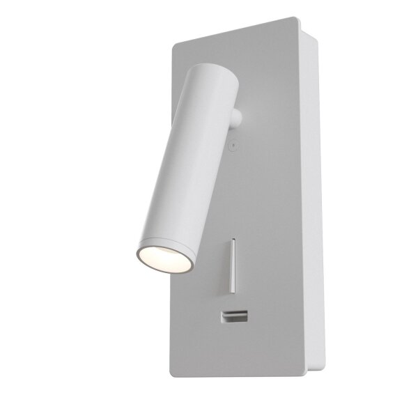 LED Wandspot Weiß flexibel Schalter 6 cm 3000 K USB