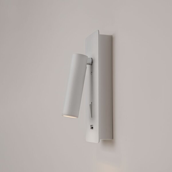 LED Wandspot Weiß flexibel Schalter 6 cm 3000 K USB