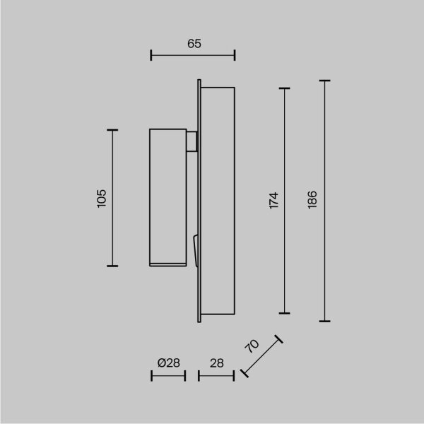 LED Wandspot Weiß flexibel Schalter 6 cm 3000 K USB
