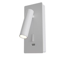 LED Wandspot Weiß flexibel Schalter 6 cm 3000 K USB