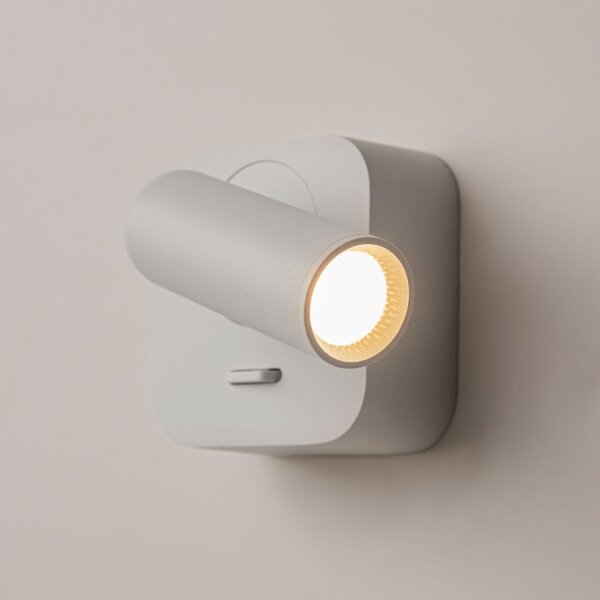 LED Wandspot Schalter Weiß H:6,5 cm flexibel 3000 K