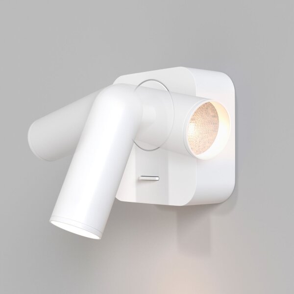 LED Wandspot Schalter Weiß H:6,5 cm flexibel 3000 K