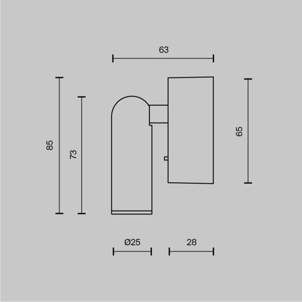 LED Wandspot Schalter Weiß H:6,5 cm flexibel 3000 K