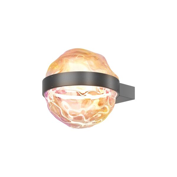 LED Wandleuchte Schwarz Glas Metall T:22 cm 2700 K 6 W