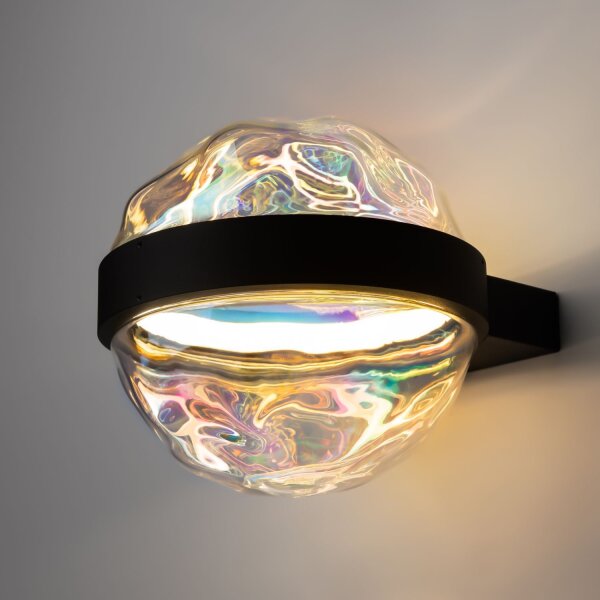 LED Wandleuchte Schwarz Glas Metall T:22 cm 2700 K 6 W