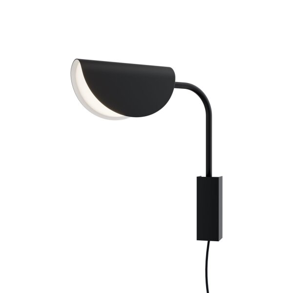 Wandlampe Schwarz Kabel Stecker H:32,5 cm G9 Metall