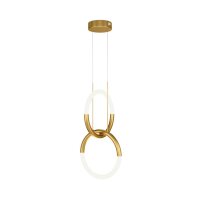 LED Hängelampe Metall Gold 2-flammig B:34 cm 3000 K