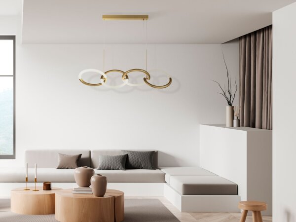 LED Hängelampe Metall Gold 4-flammig L:92,7 cm 3000 K