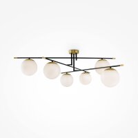 XXL Deckenleuchte Glas Schwarz L:95 cm E14 6-flammig