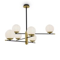 XXL Deckenlampe Glas in Gold L:100 cm E14 6-flammig