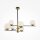 XXL Deckenlampe Glas in Gold L:100 cm E14 6-flammig
