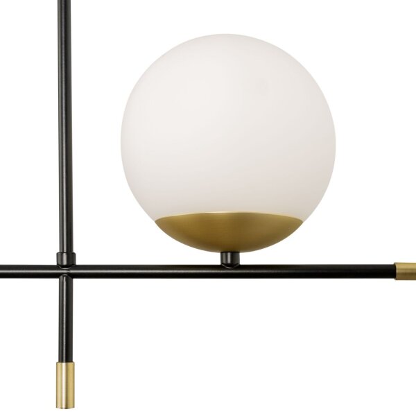 Moderne Pendelleuchte Glas Gold Schwarz E14 95 cm lang
