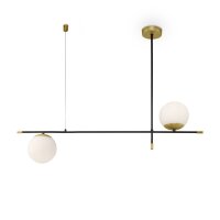 Moderne Pendelleuchte Glas Gold Schwarz E14 95 cm lang