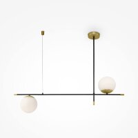Moderne Pendelleuchte Glas Gold Schwarz E14 95 cm lang